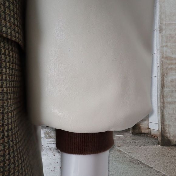 Handmade Faux Leather Winter Tailored Jacket Multicolored L - Picture 6 of 14